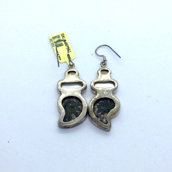 NEW Sterling Silver Citrine Seashell Drop Earrings - Picture 2 of 4